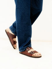 Genuins Hawaii Oiled Leather Sandal - Brown