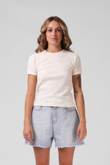 RPM Heart Ribbed Tee - Off White