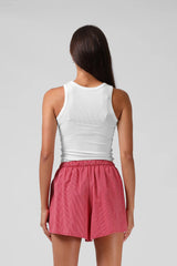 RPM Ribbed Singlet - White
