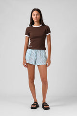 RPM Ribbed Ringer Tee - Chocolate