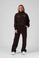RPM Womens 1/4 Zip Sweater - Chocolate