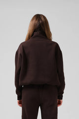 RPM Womens 1/4 Zip Sweater - Chocolate