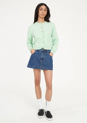 Huffer Kenzie Crop Knit Cardigan - Matcha