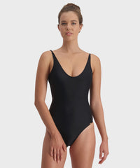 Piha Side Mesh Suit Solid Separates - Black