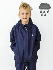 Therm 10K Packaway Rainshell - Navy