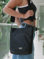 Volcom Strapped PU Shoulder Bag - Black