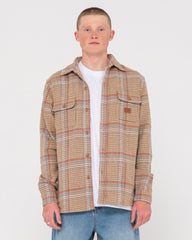 Rusty Houndstooth Overshirt - Light Khaki
