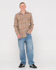 Rusty Houndstooth Overshirt - Light Khaki