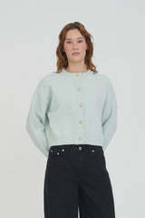 Huffer Elle Crop Cardigan - Mint