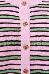 Huffer Bobby Knit Cardigan - Pink/Meadow