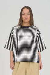 Huffer Stripe Billie Tee 185 - Butter/Navy