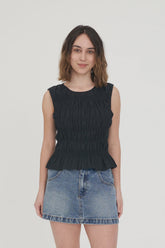 Huffer Womens Lin-in Bridget Top - Black