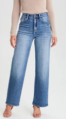 Junkfood Wendy Wide Leg Jean - Denim Blue