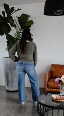Junkfood Wendy Wide Leg Jean - Denim Blue