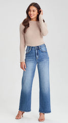 Junkfood Wendy Wide Leg Jean - Denim Blue