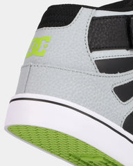 DC Boys Pure Hi Top EV Trainer- Grey/Black/Lime