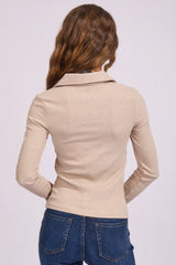 Silent Theory Womens Aria Knit Long Sleeve Top - Oat