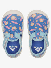 Roxy Slip on Grom Sandals - Blue/Pink