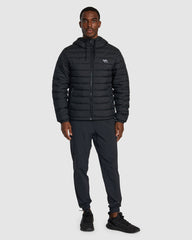RVCA Mens Packable Puffa Hooded Jacket - Black