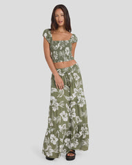 Volcom Viper Maxi Skirt - Moss Stone