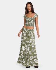 Volcom Viper Maxi Skirt - Moss Stone