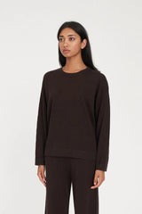 Huffer Merino Neve Crew - Chestnut