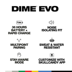Skullcandy Dime Evo True Wireless Ear Buds - Black