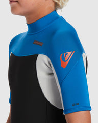 Quiksilver Youth Everyday Sessions 2/2 BZ SS Spring Wetsuit - Black/Squale Blue