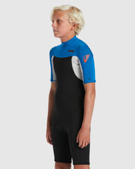 Quiksilver Youth Everyday Sessions 2/2 BZ SS Spring Wetsuit - Black/Squale Blue