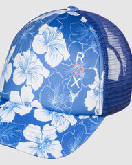 Roxy Girls 8-16 Honey Coconut Trucker Cap - Nebulas Blue Hippy Hibiscus