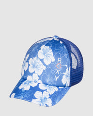 Roxy Girls 8-16 Honey Coconut Trucker Cap - Nebulas Blue Hippy Hibiscus