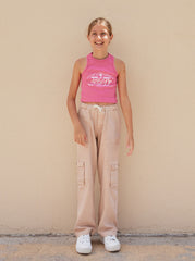 Roxy High Waisted Precious Cargo Pant - Warm Taupe