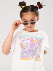 Roxy Girl 8 - 14 Gone to California Tee - Snow White