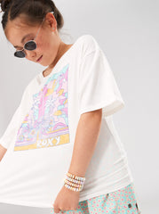 Roxy Girl 8 - 14 Gone to California Tee - Snow White