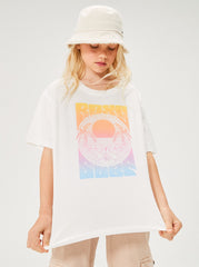 Roxy Girls Gone To California Oversize Tee - Snow White