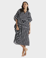 Roxy Hooded Towel - Gentle Offshore - Black/White Check