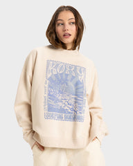 Roxy Lineup Oversize Crew - Parchment