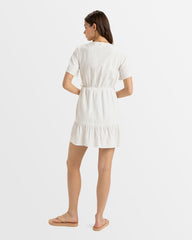 Roxy Sun and Sand Wrap Solid Dress - Snow White