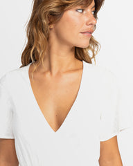 Roxy Sun and Sand Wrap Solid Dress - Snow White
