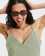 Roxy Santorini Slip Dress - Oil Green