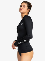 Roxy New Essentials LS Zipped Rashie - Anthracite