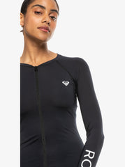 Roxy New Essentials LS Zipped Rashie - Anthracite