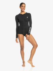 Roxy New Essentials LS Zipped Rashie - Anthracite