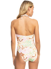 Roxy Meadow Flowers Fashion Halter Neck One-Piece Swimsuit - Quiet Green Coast 2 Coast
