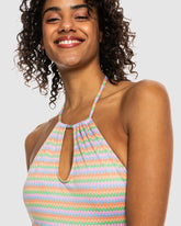 Roxy Wavy Stripe One Piece - Papaya Wavy Stripe