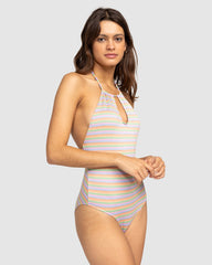 Roxy Wavy Stripe One Piece - Papaya Wavy Stripe
