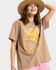 Roxy Sunny Oversized Enzyme Wash Tee - Portabella