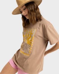 Roxy Sunny Oversized Enzyme Wash Tee - Portabella
