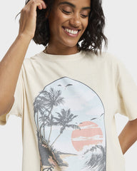 Roxy Sunnyoversize Stone Wash Tee - Parchment