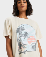 Roxy Sunnyoversize Stone Wash Tee - Parchment